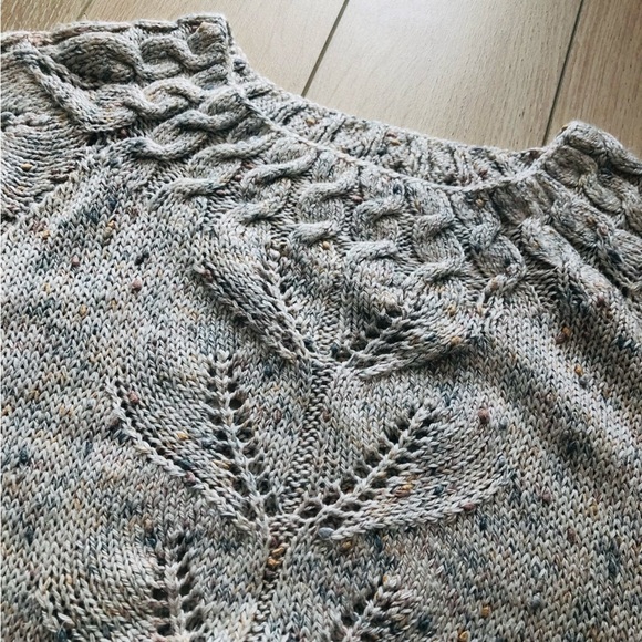 Handmade Grey & Cream Cable Knit Sweater - Picture 5 of 10